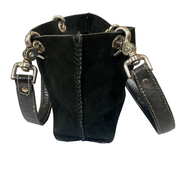 IMPERIO jp Gamini Mini Suede Bag With Topstitching in Black 289K - Picture 3 of 10